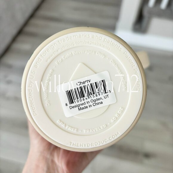 “Cherry" HydroJug 40 oz Traveler Tumbler - Cherries Hydrojug - Picture 3 of 5